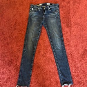 AG skinny jeans. Raw hem. Excellent condition.  Size 24R